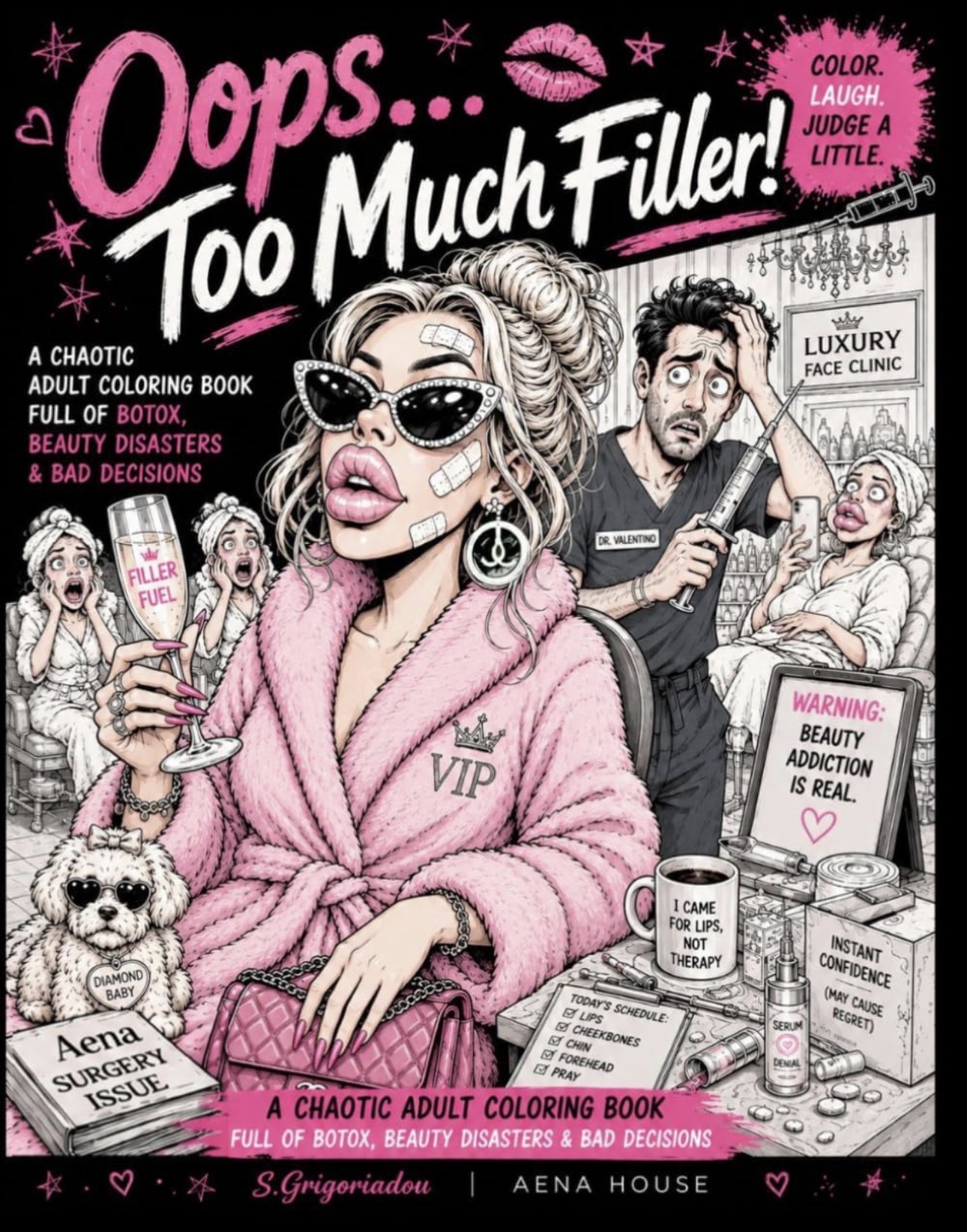 Oops… Too Much Filler! — Aena House coloring book
